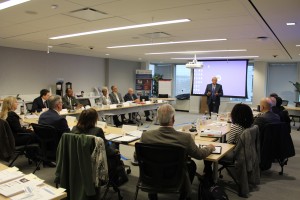 WASHINGTON, DC (March 20, 2018) Federal Mediation and Conciliation Service (FMCS) Deputy Director, Scot Beckenbaugh, welcomes a group of new federal mediators from around the country at the FMCS headquarters. The mediators were at the headquarters to attend a five-day training program to prepare them for their role in helping to resolve labor-management conflicts, build better relationships, and create more effective organizations. (FMCS Photo/Heather Brown)