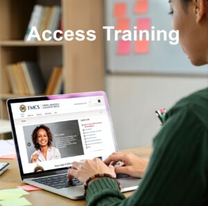 woman using a laptop to access www.fmcs.gov